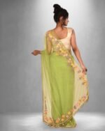 Hand Embroidery Net Saree - Image 2