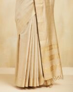 Women Woven Saree with Tassels - Image 3